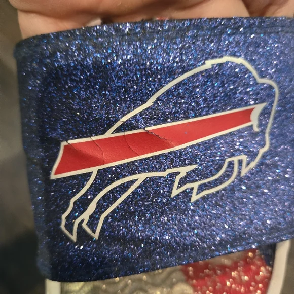 NFL Buffalo Bills Slide Sandals - Glitter Sparkle - Blue, White, Red - SZ 7/8 - Picture 4 of 8